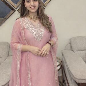 Blush Pink Embroidered Suit Set